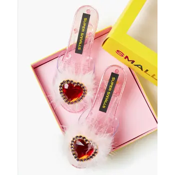 Super Smalls Red Heart Gem & Feather Play Shoes