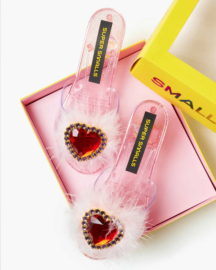 Super Smalls Red Heart Gem & Feather Play Shoes