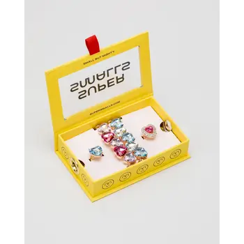 Super Smalls Pink & Blue Gem Heart Bracelet Set