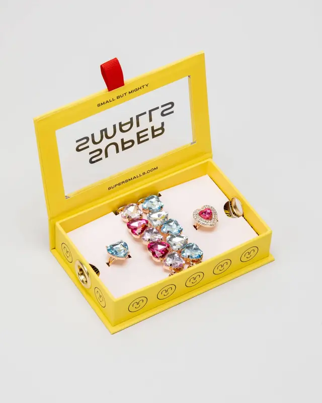 Super Smalls Pink & Blue Gem Heart Bracelet Set