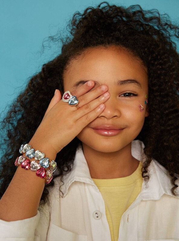 Super Smalls Pink & Blue Gem Heart Bracelet Set