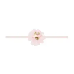 Baby Bling Bows Flower Skinny Soft Nylon Headband - Rose Quartz
