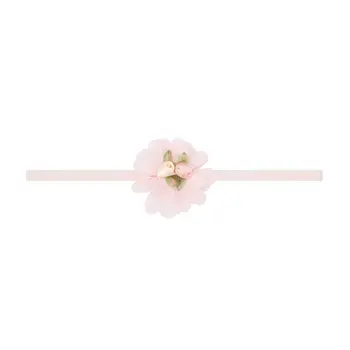 Baby Bling Bows Flower Skinny Soft Nylon Headband - Rose Quartz