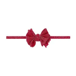 Baby Bling Bows Metallic Baby Fab Skinny Nylon Bow Headband - Red