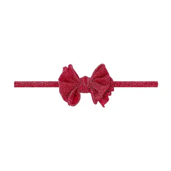 Baby Bling Bows Metallic Baby Fab Skinny Nylon Bow Headband - Red