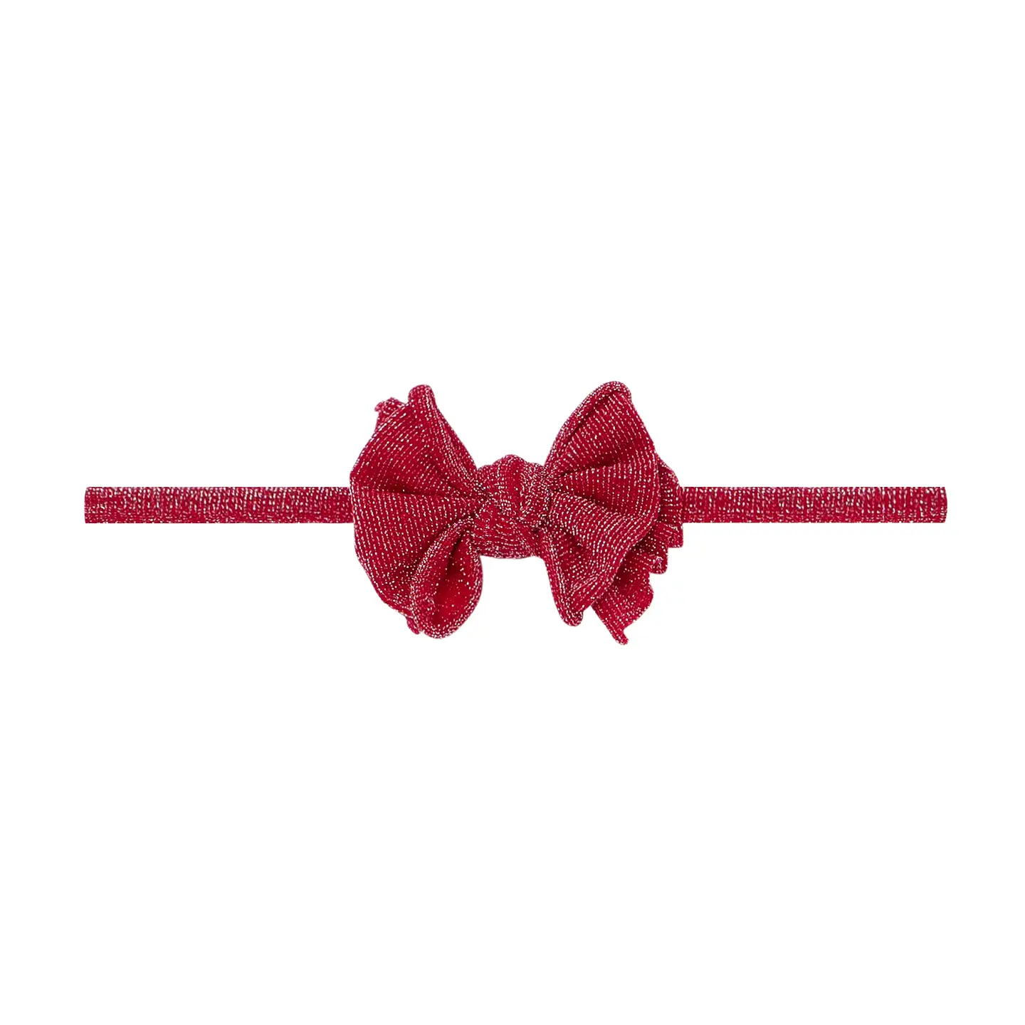 Baby Bling Bows Metallic Baby Fab Skinny Nylon Bow Headband - Red
