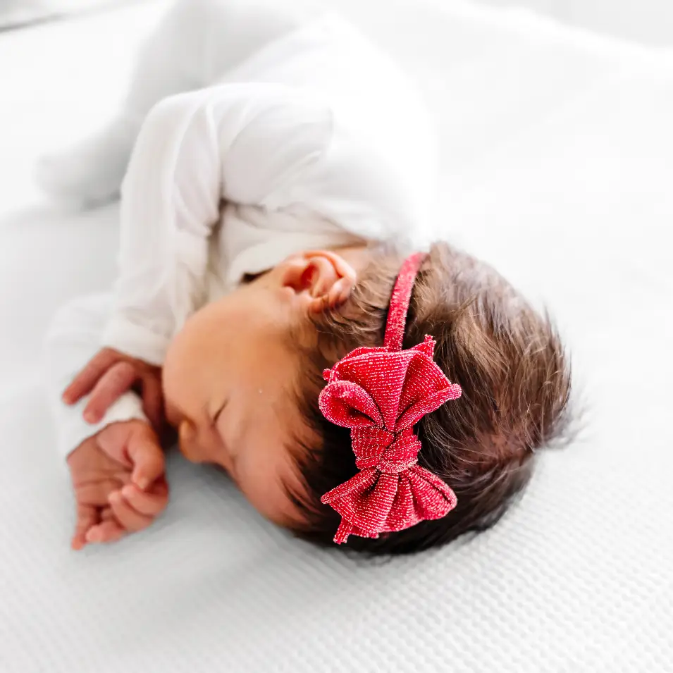 Baby Bling Bows Metallic Baby Fab Skinny Nylon Bow Headband - Red