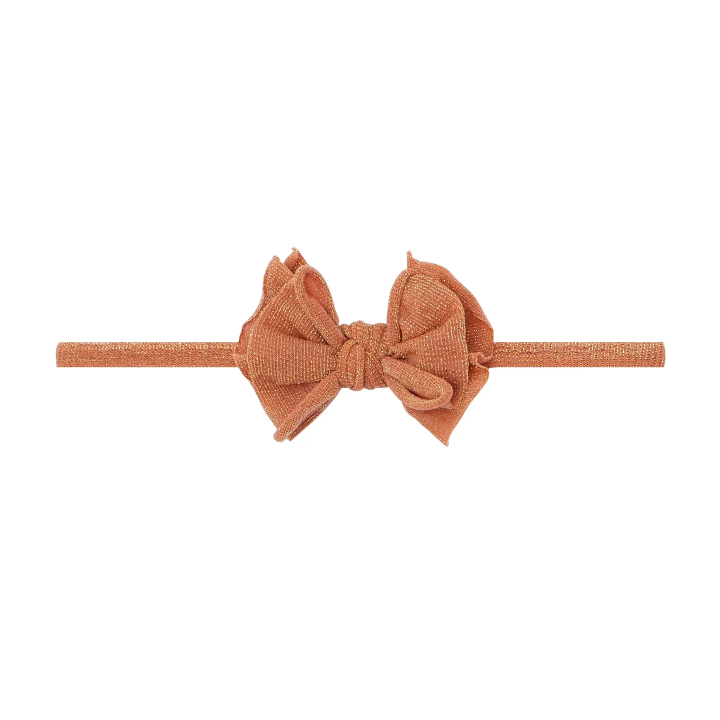 Baby Bling Bows Metallic Baby Fab Skinny Nylon Bow Headband - Rose Gold