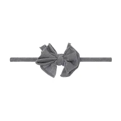 Baby Bling Bows Metallic Baby Fab Skinny Nylon Bow Headband - Silver
