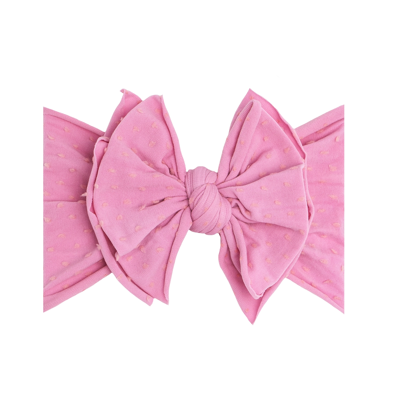 Baby Bling Bows Shabby Dot Fab-Bow-Lous Soft Nylon Bow Headband - Frosting/Pink dot