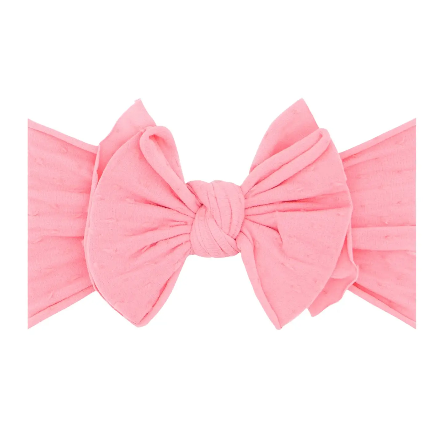 Baby Bling Bows Shabby Dot Fab-Bow-Lous Soft Nylon Bow Headband - Zinnia/Pink dot