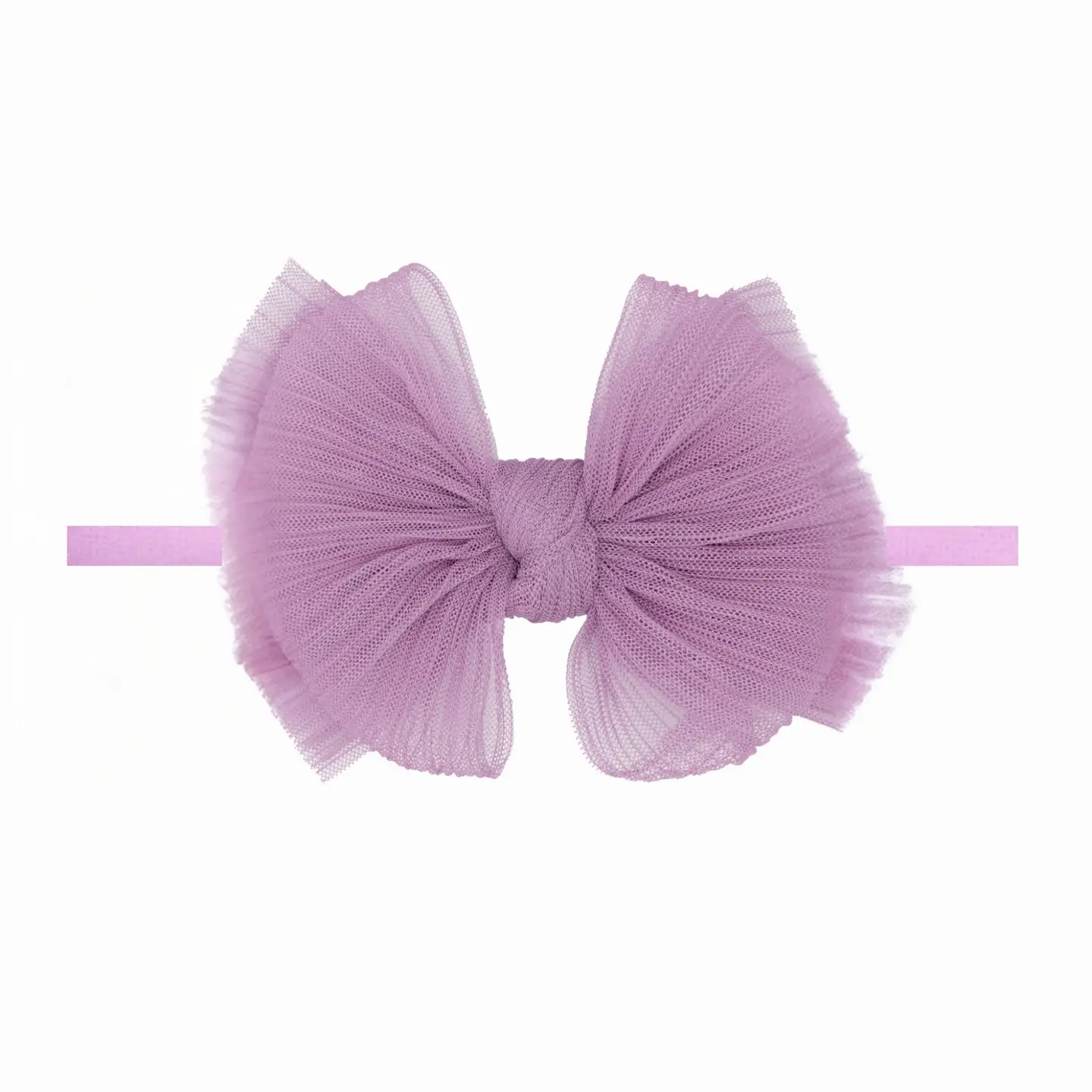 Baby Bling Bows Tulle Baby Fab Skinny Soft Tulle Bow Headband - Pleated Blossom