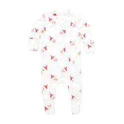 Pink Chicken Pink Chicken Bamboo Small Santas Romper