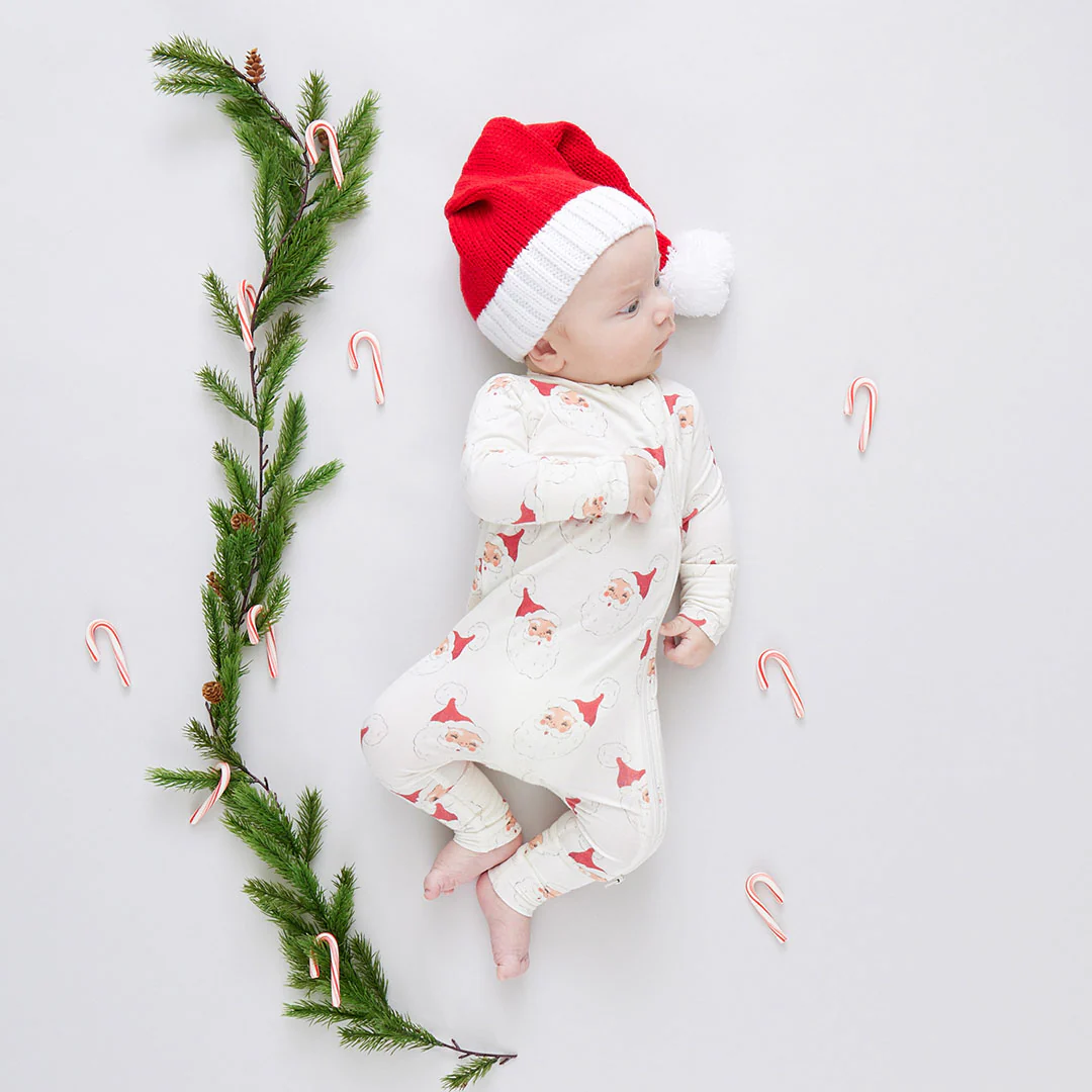 Pink Chicken Pink Chicken Bamboo Small Santas Romper