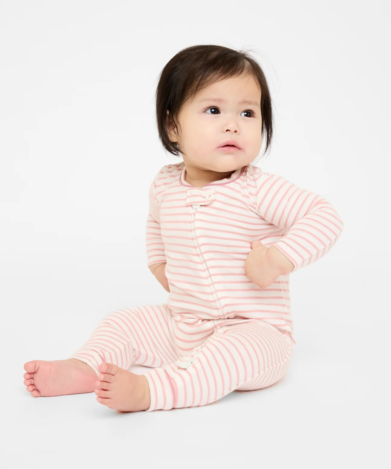 Oso & Me Oso & Me Ziggy Mini Stripe Zip Romper