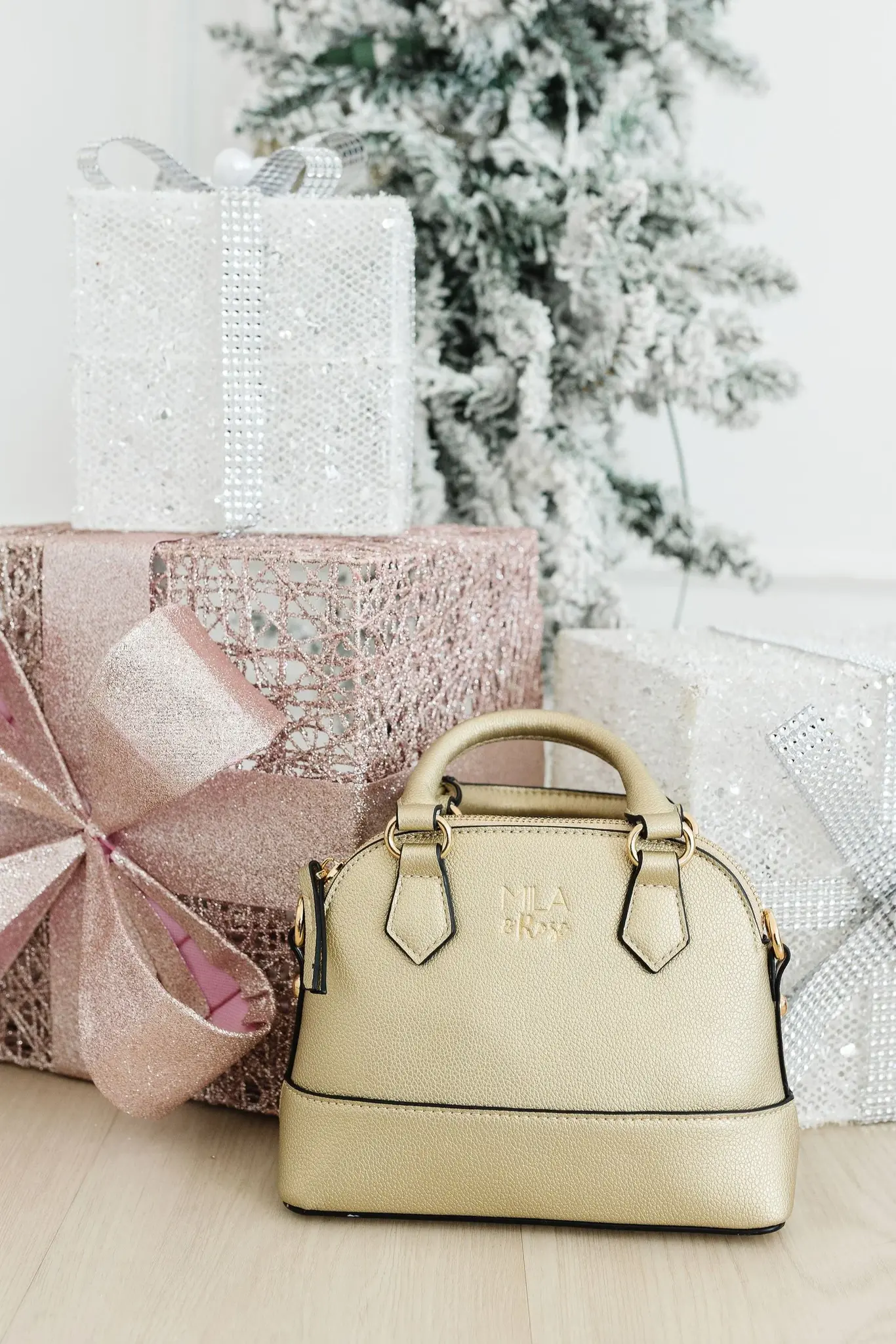 Mila & Rose Mila & Rose Gold Metallic Girl's Crossbody Purse