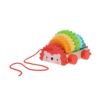 Chronicle Books Rainbow Hedgehog Wooden Pull Toy