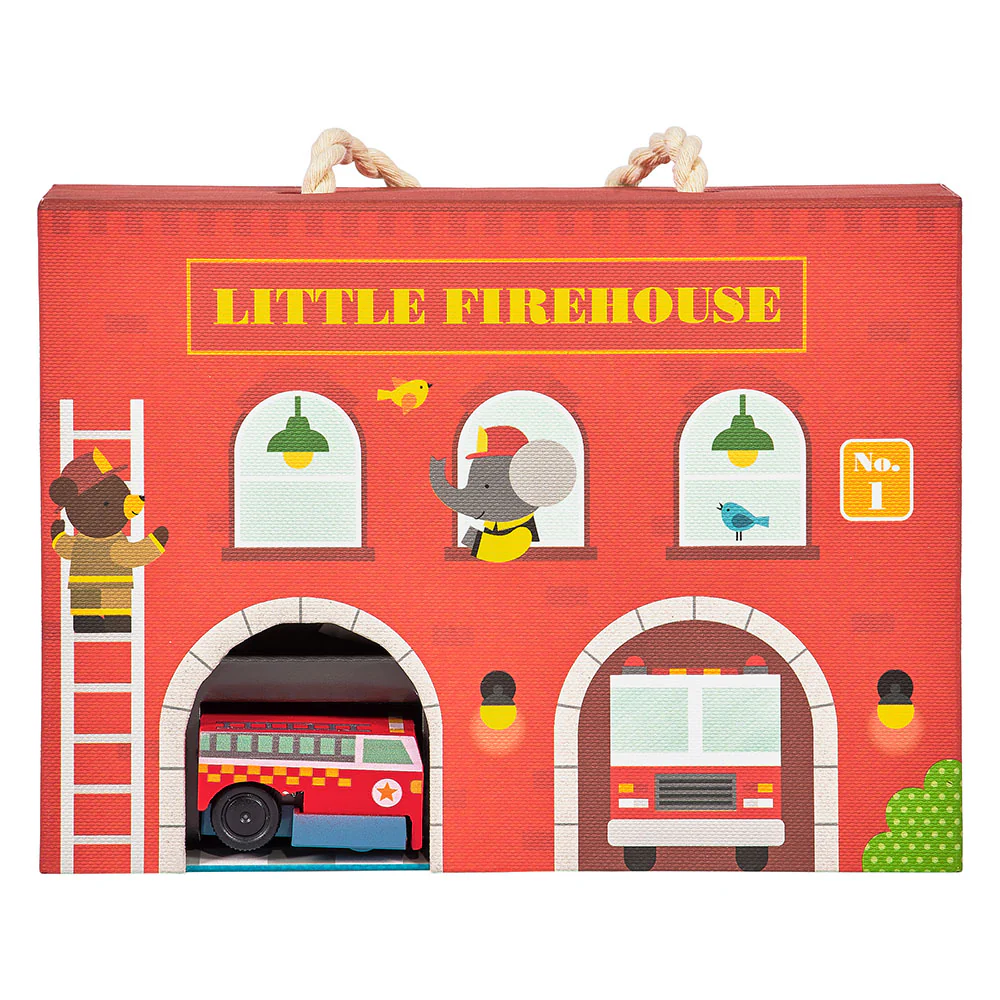 Chronicle Books Wind Up & Go Fire Station Play Set