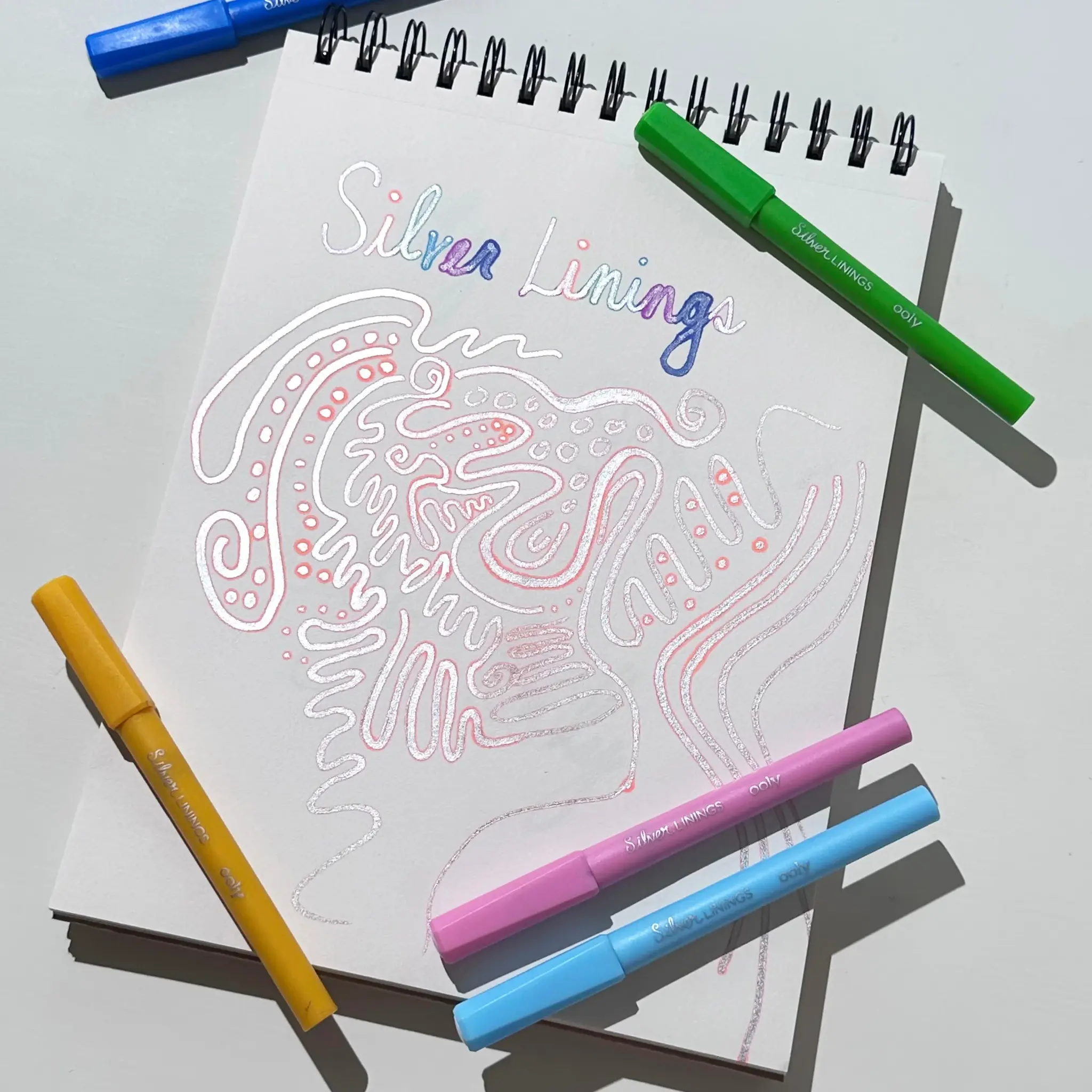 ooly Silver Linings Outline Markers - Set of 6