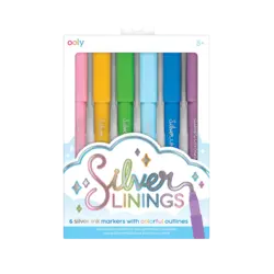 ooly Silver Linings Outline Markers - Set of 6