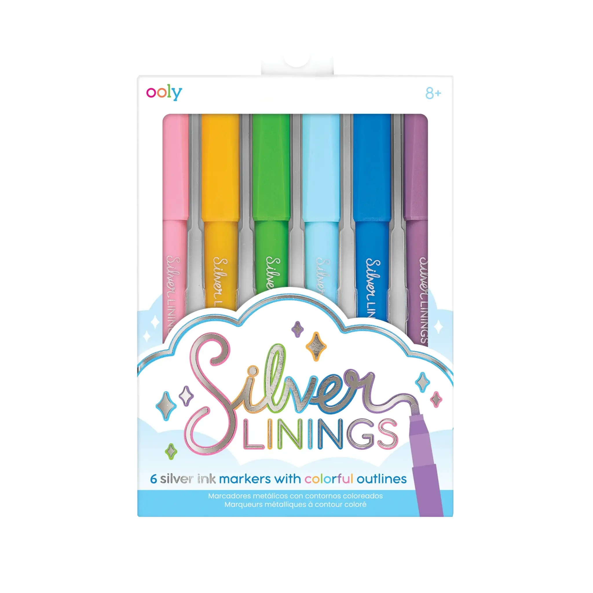 ooly Silver Linings Outline Markers - Set of 6