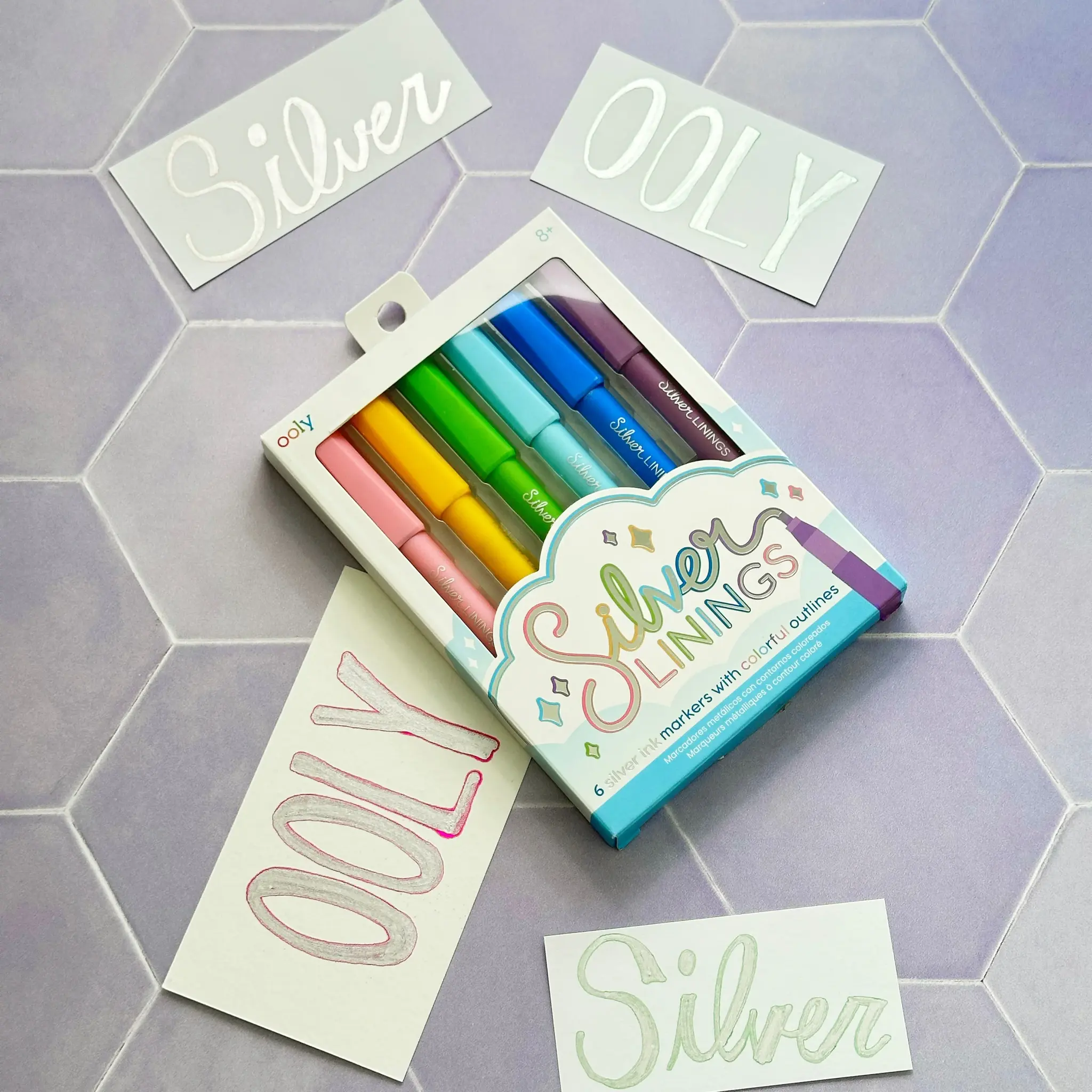 ooly Silver Linings Outline Markers - Set of 6