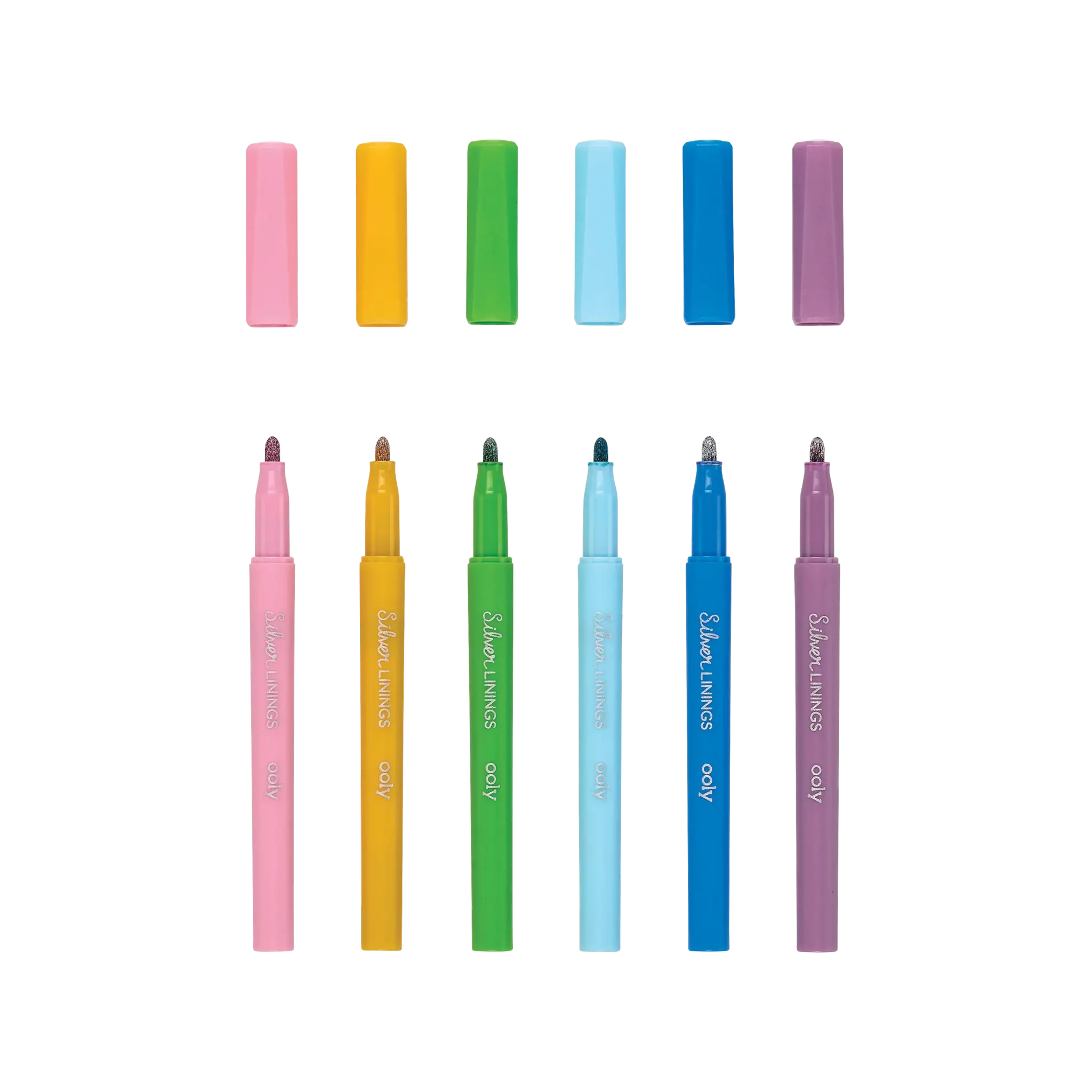 ooly Silver Linings Outline Markers - Set of 6