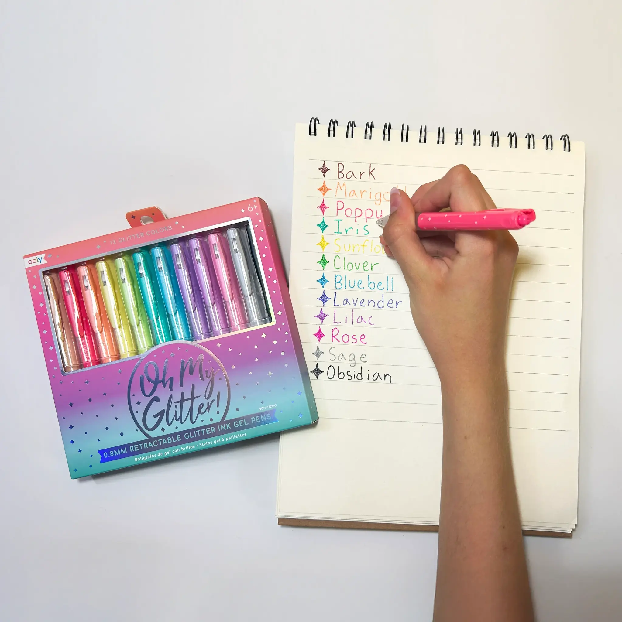 ooly Oh My Glitter! Retractable Glitter Gel Pens - Set of 12