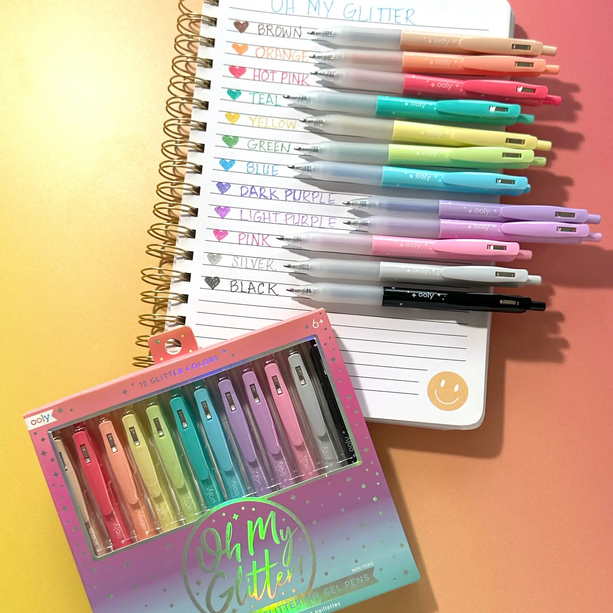 ooly Oh My Glitter! Retractable Glitter Gel Pens - Set of 12