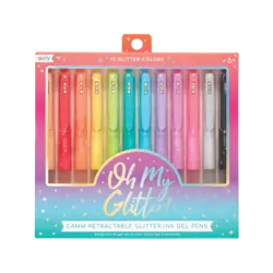 ooly Oh My Glitter! Retractable Glitter Gel Pens - Set of 12