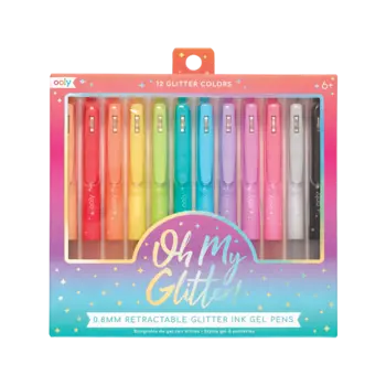 ooly Oh My Glitter! Retractable Glitter Gel Pens - Set of 12