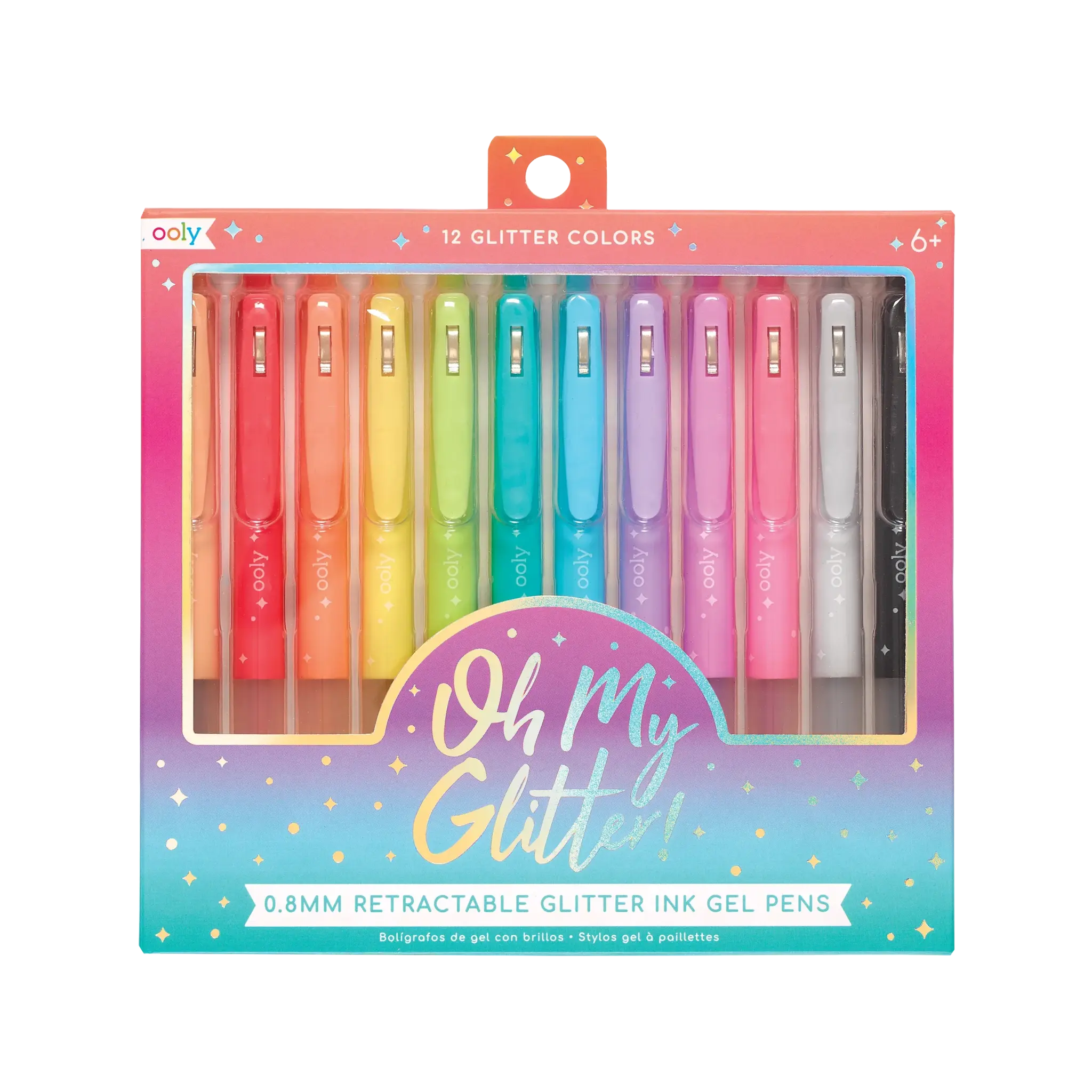 ooly Oh My Glitter! Retractable Glitter Gel Pens - Set of 12