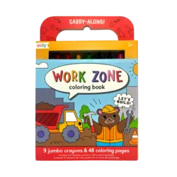 ooly Carry Along Crayons & Coloring Book Kit - Work Zone