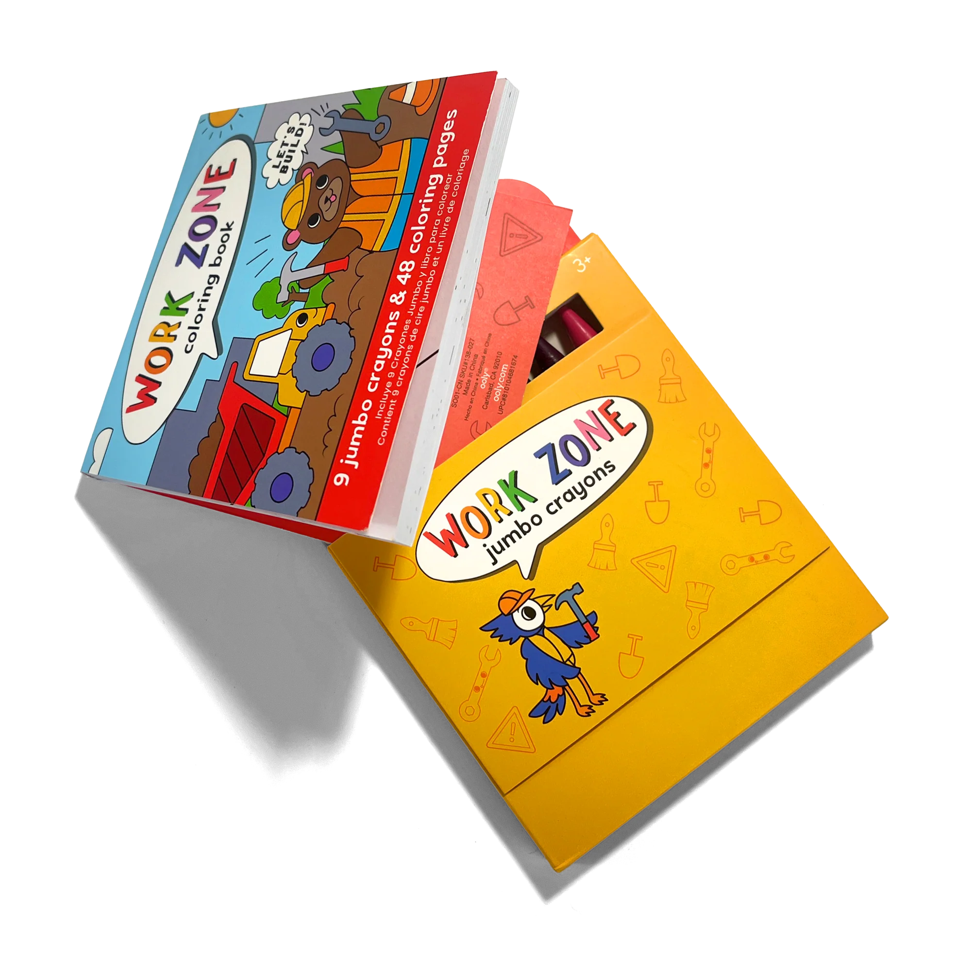 ooly Carry Along Crayons & Coloring Book Kit - Work Zone