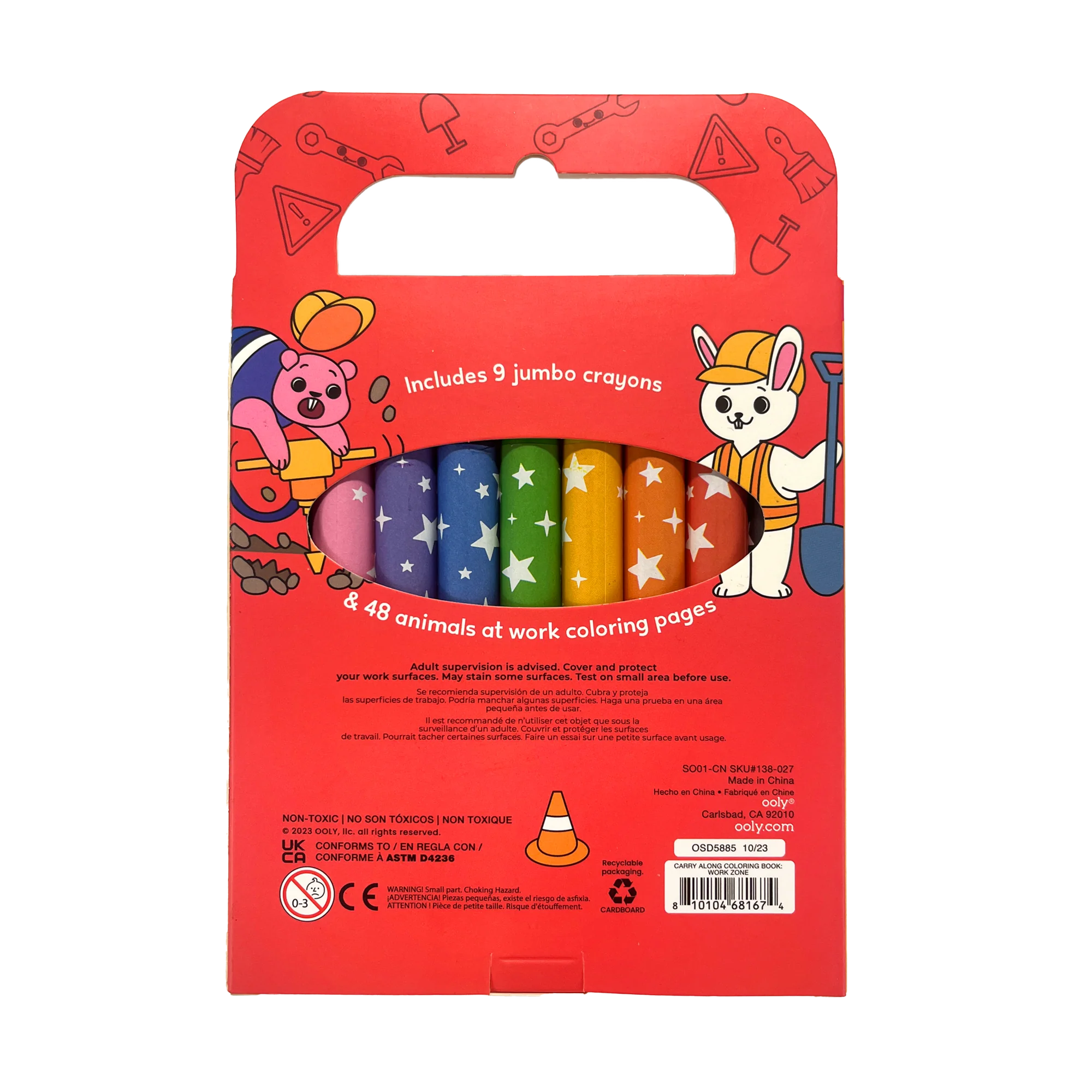 ooly Carry Along Crayons & Coloring Book Kit - Work Zone