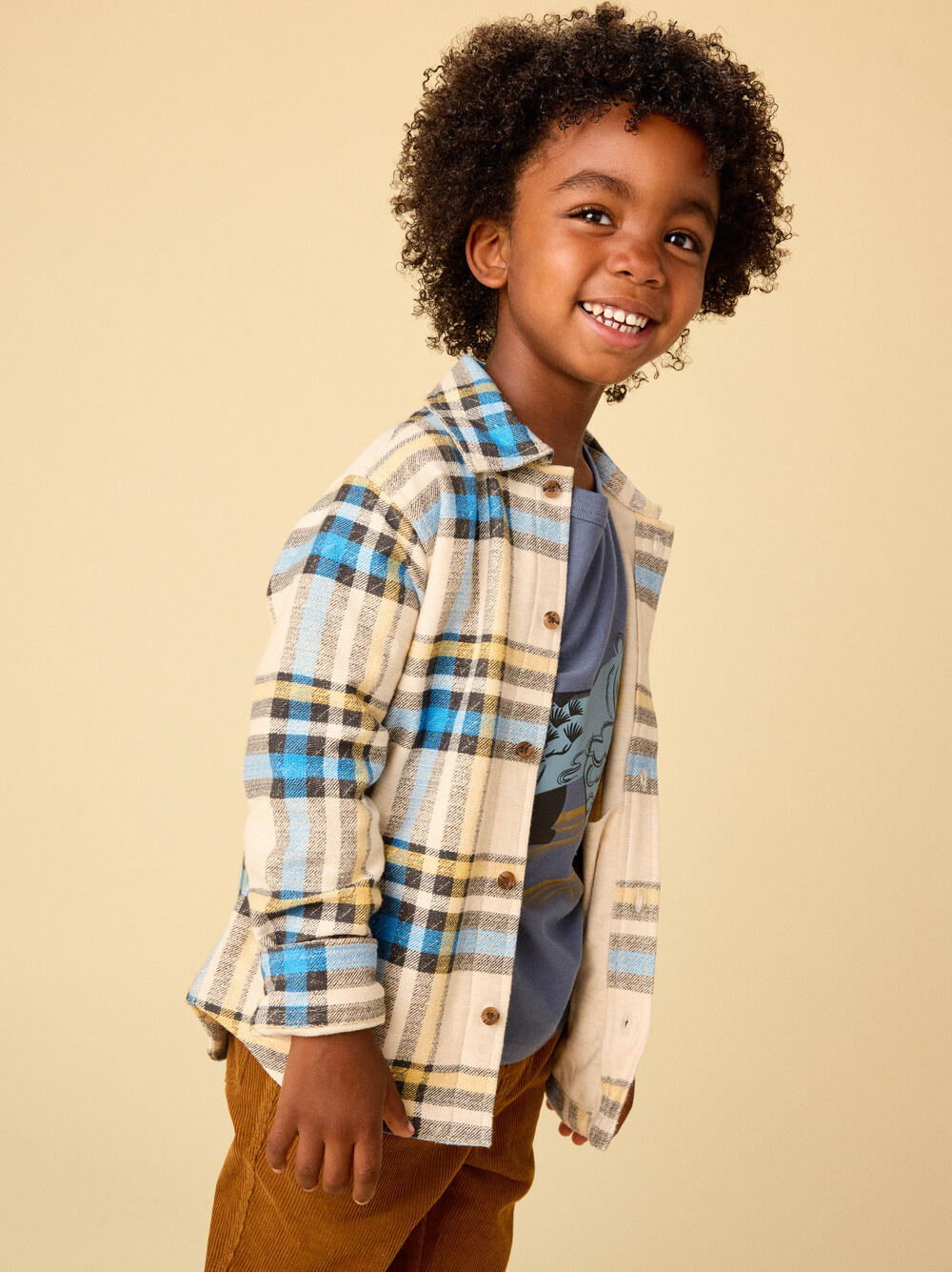 Tea Collection Tea French Terry Plaid Shacket