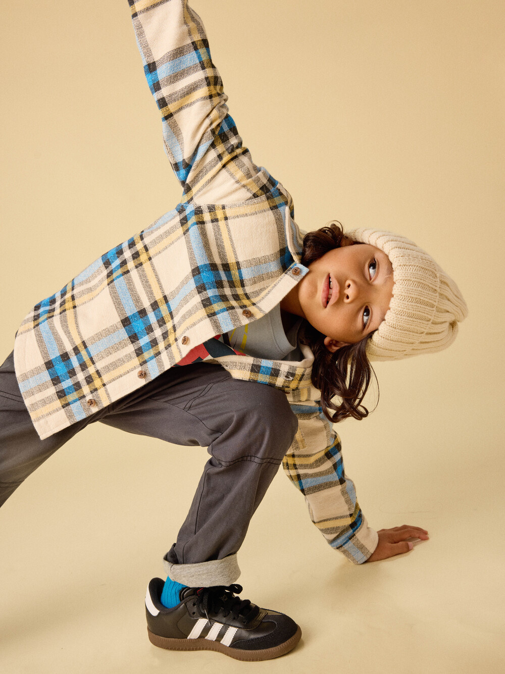 Tea Collection Tea French Terry Plaid Shacket