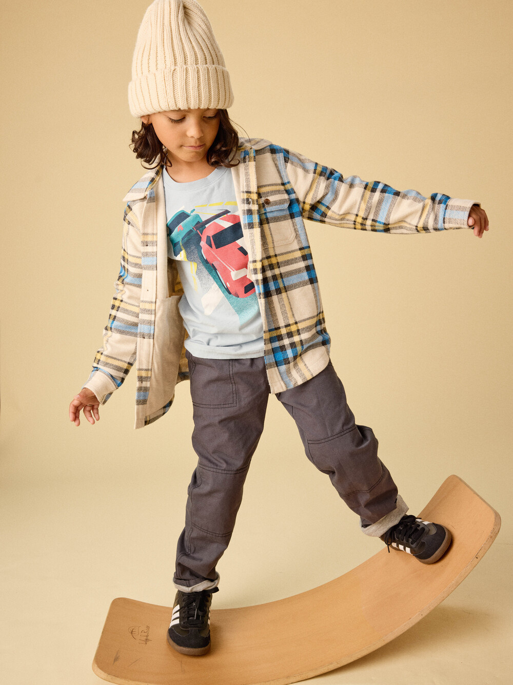 Tea Collection Tea French Terry Plaid Shacket