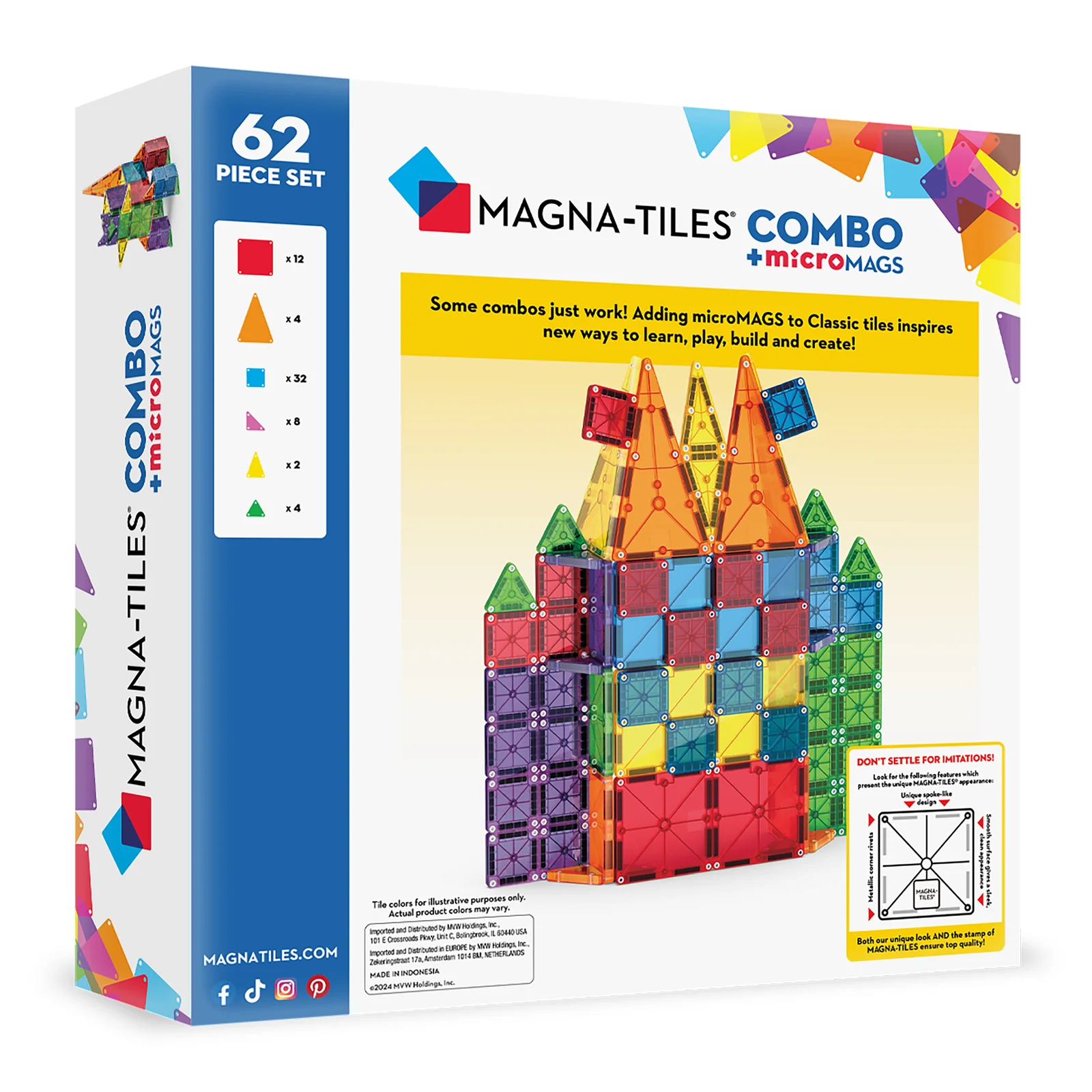 Magna-Tiles Magna-Tiles Combo 62-Piece Set