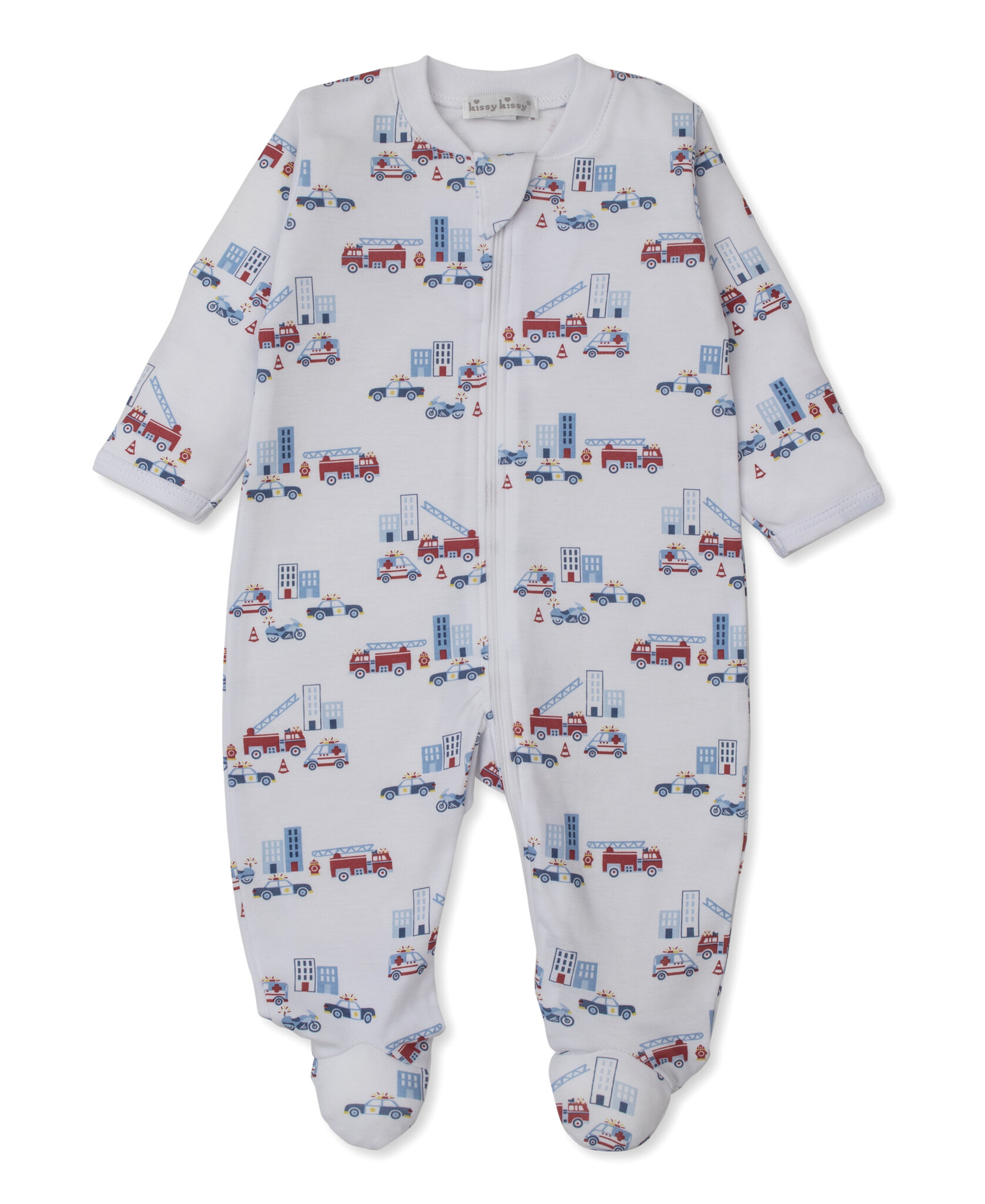 kissy kissy Kissy Kissy Rescue Raid Zip Print Footie