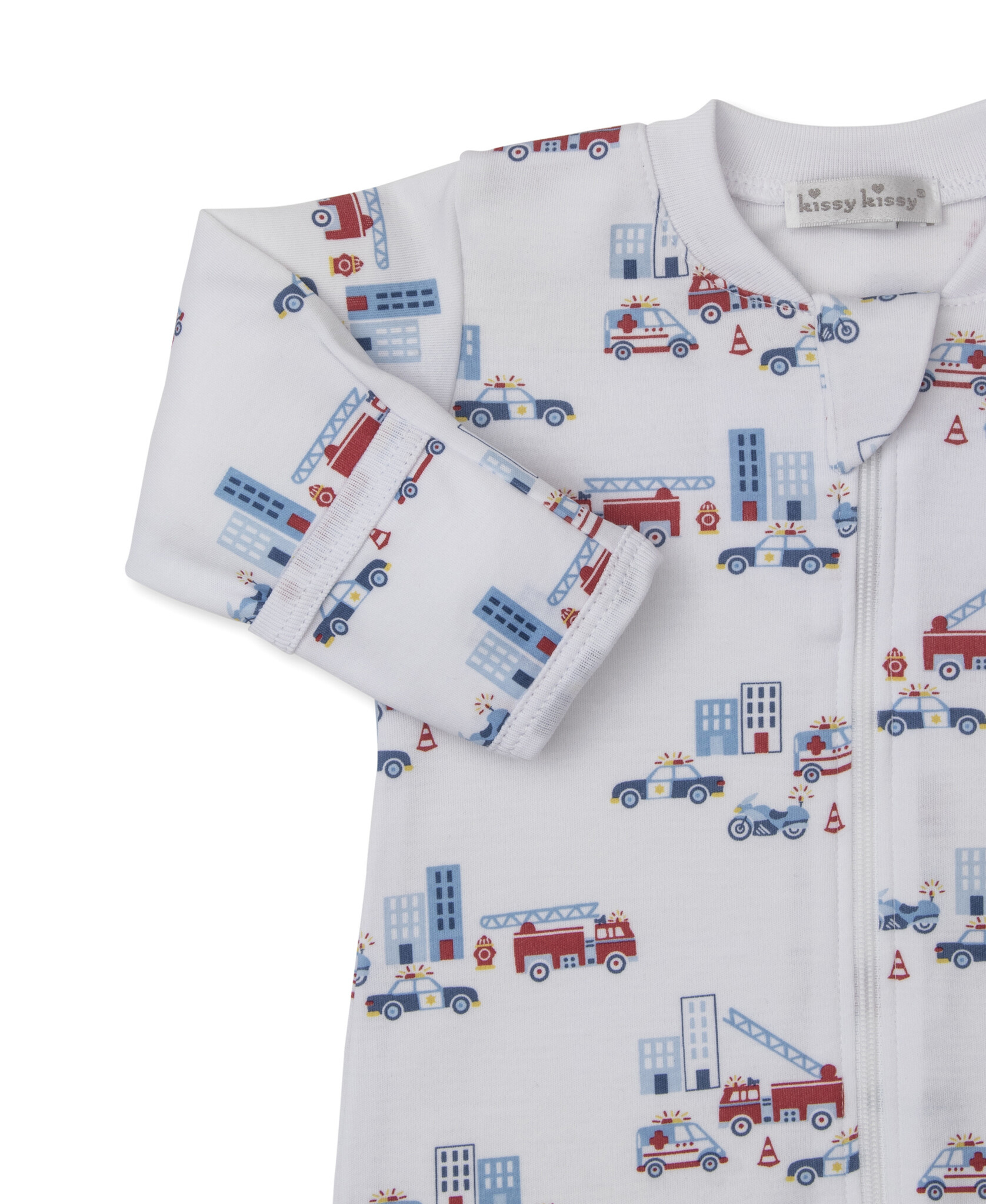 kissy kissy Kissy Kissy Rescue Raid Zip Print Footie