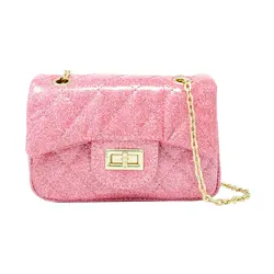Classic Quilted Sparkle Mini Bag- Pink