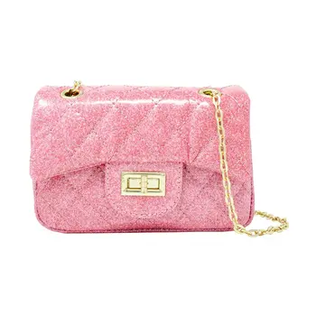 Classic Quilted Sparkle Mini Bag- Pink