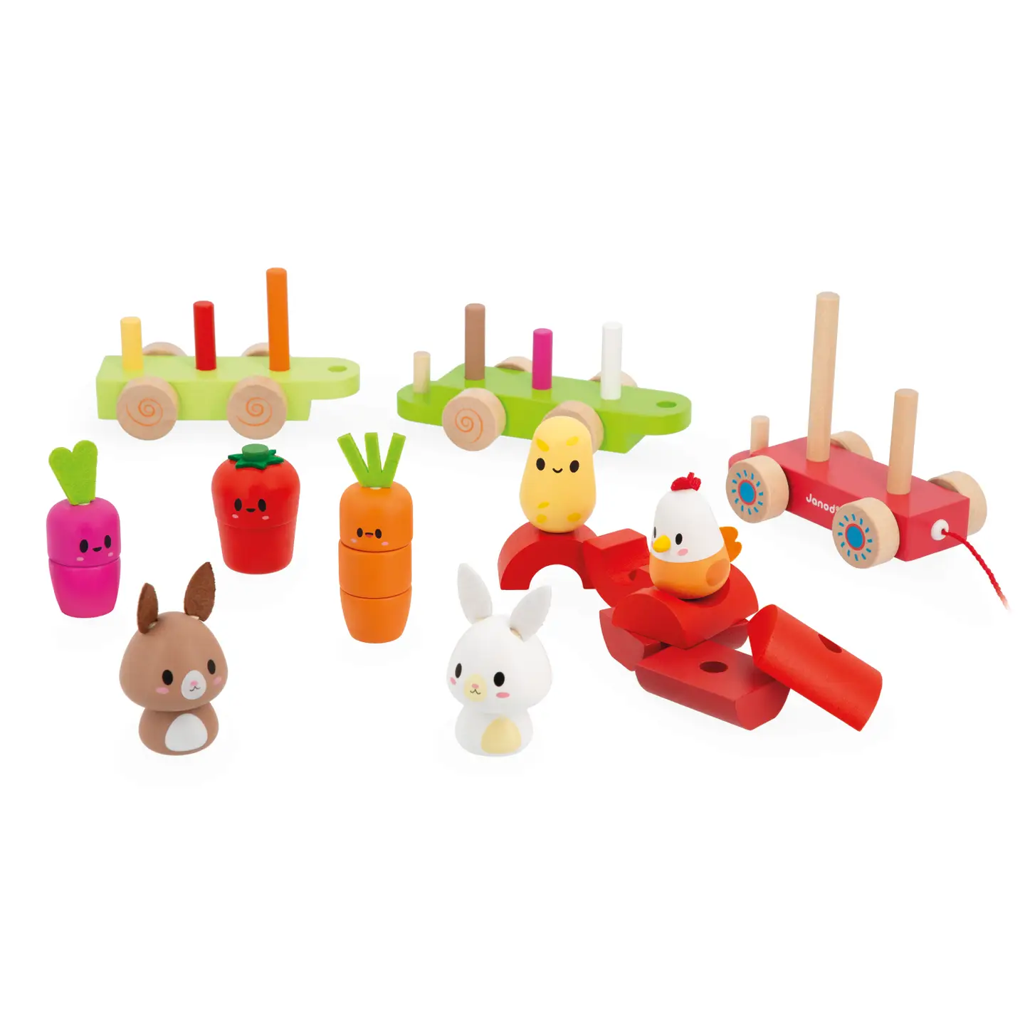 Janod Janod Farm Pull-Along Stacker Train