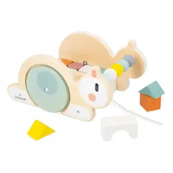Janod Janod Sweet Cocoon-Pull Along Snail Cube Trolley