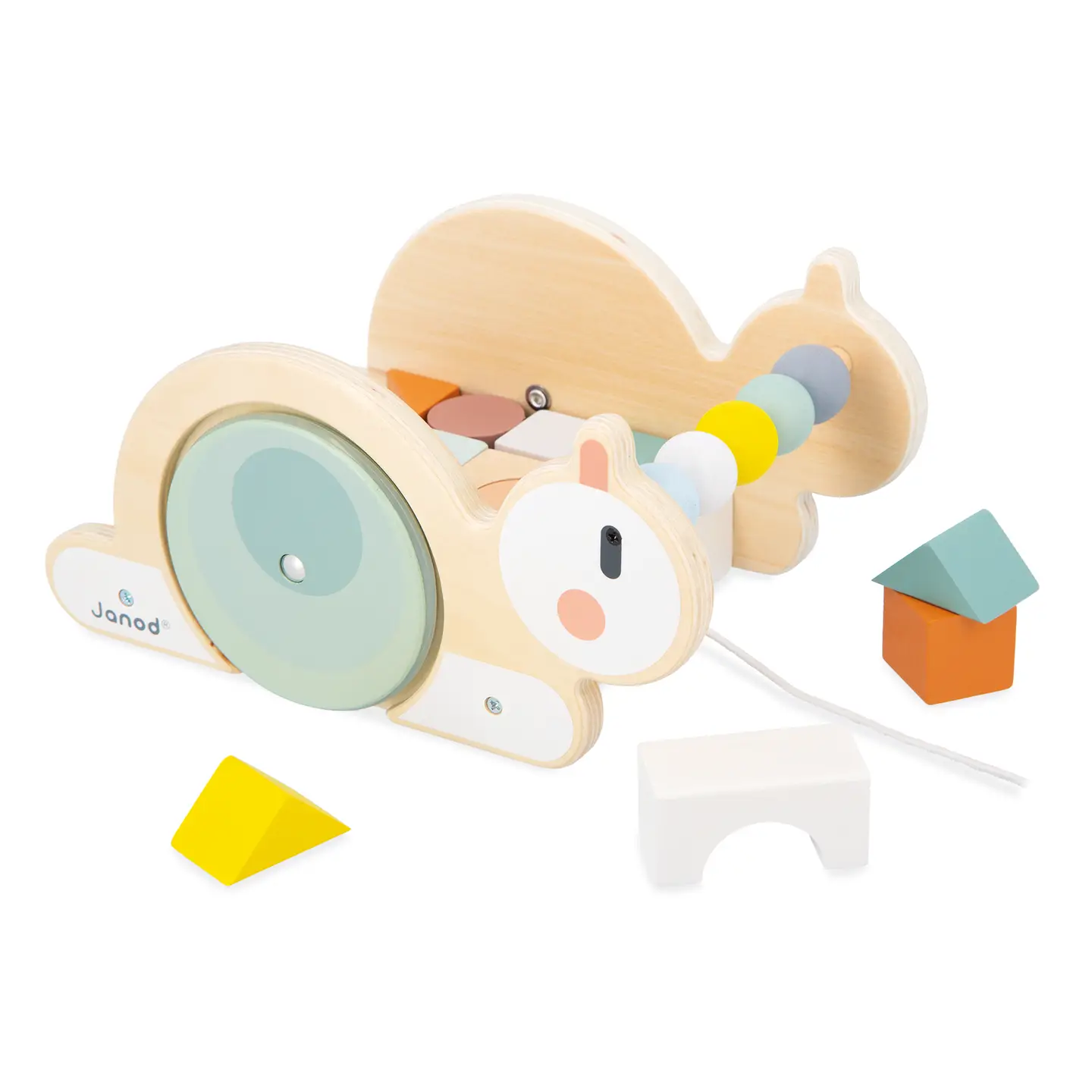 Janod Janod Sweet Cocoon-Pull Along Snail Cube Trolley