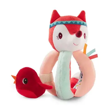 Janod Janod Alice The Fox  Plush Activity Rattle with Handles