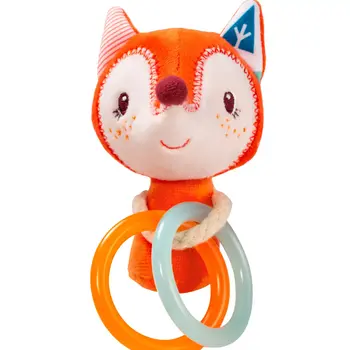 Janod Janod Alice The Fox Mini Rattle with Rings