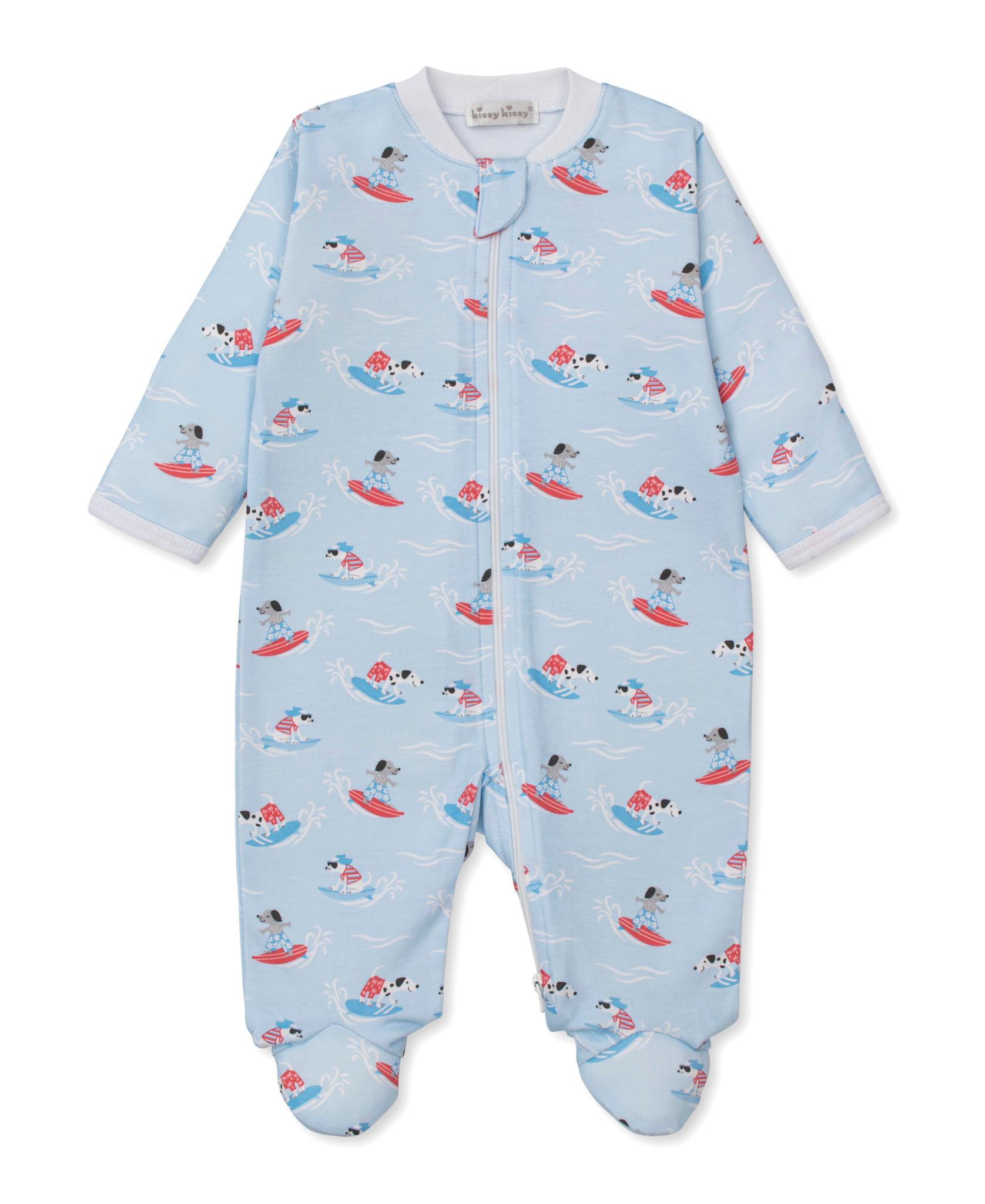 kissy kissy Kissy Kissy PJs Beach Pups Zip Footie