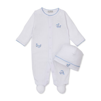 kissy kissy Kissy Kissy Whale Pods Footie w/Hat Snap Set